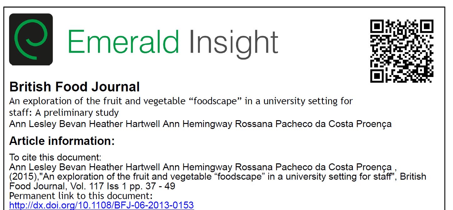 BU Research Blog  New BU publication in British Food Journal