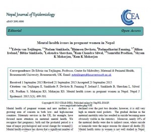 Nepal J Epidemiol editorial 2015