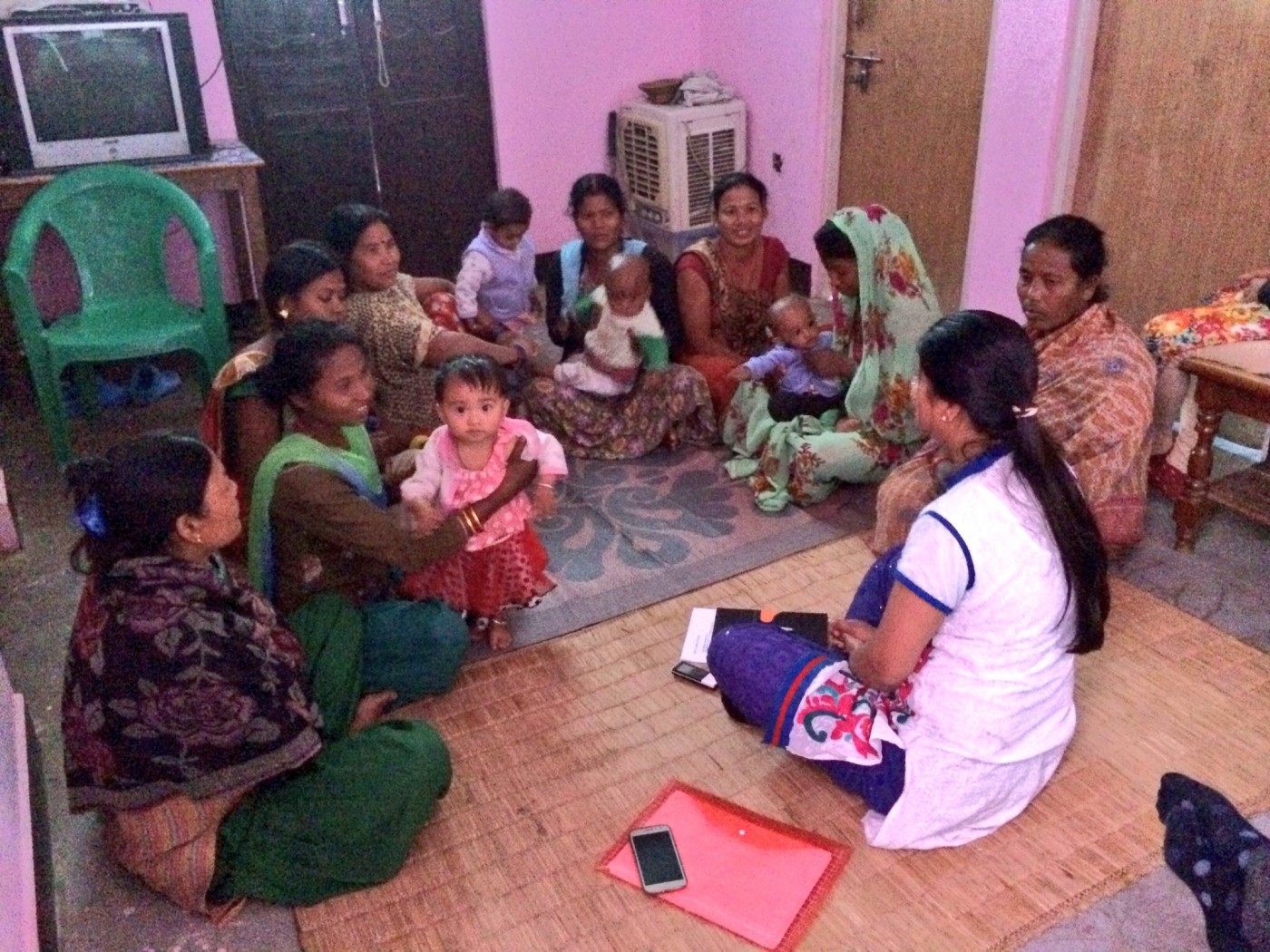 Gathering women for a focus group discussion in a rural area of Nepal