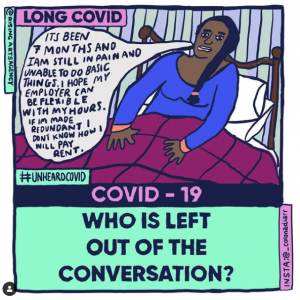 image of woman with long COVID discussing symptoms