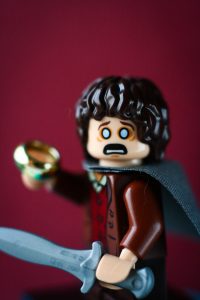 Worried Frodo with the One Ring