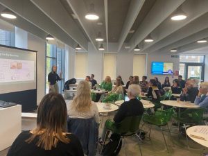 Anna Preece speaking at Research Café